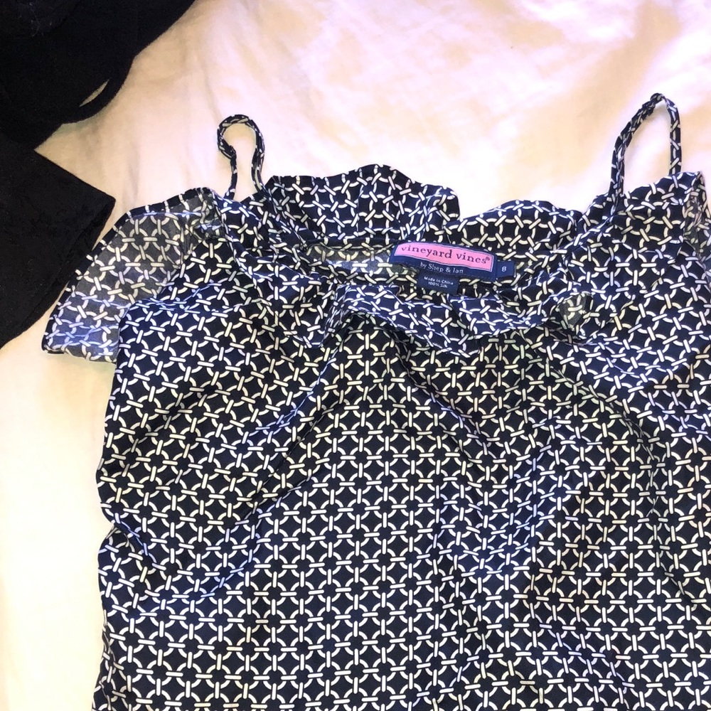 Vineyard Vines Navy Tank with Nautical Ruffle